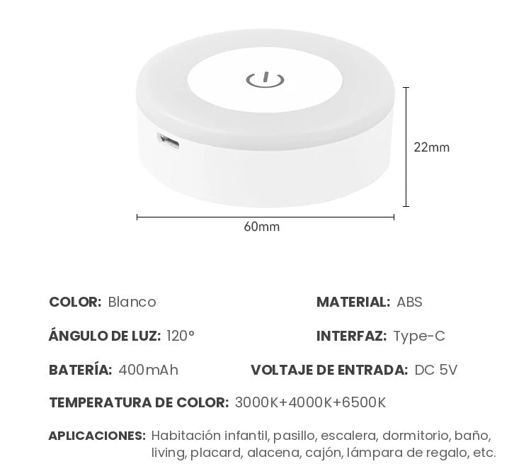Luz Instantánea Donde La Necesites — Mini Lámpara LED Táctil Recargable