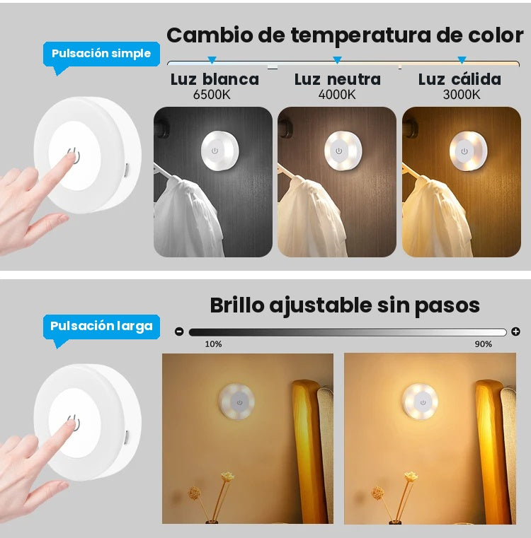 Luz Instantánea Donde La Necesites — Mini Lámpara LED Táctil Recargable