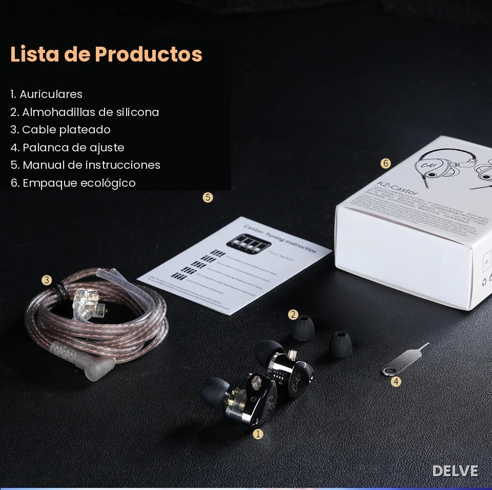 KZ Castor — Afinación de Estudio (Harman Target Natural Tuning)
