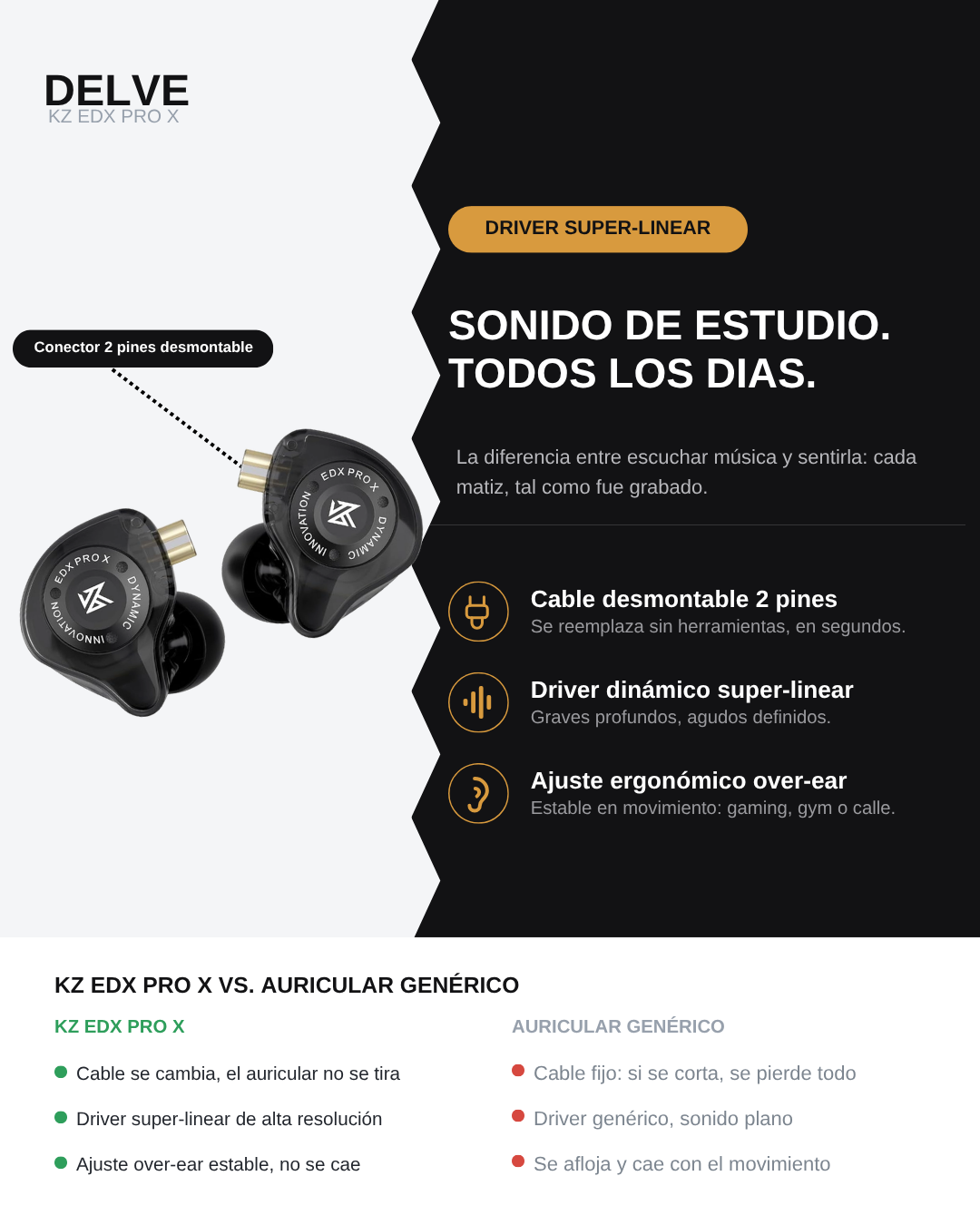 KZ EDX Pro X — Sonido Nítido, Elegí tu Estilo
